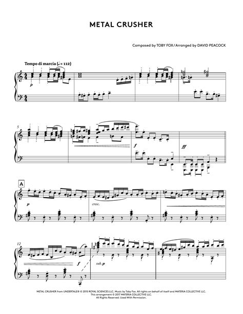 undertale metal crusher sheet music|metal crusher toby fox.